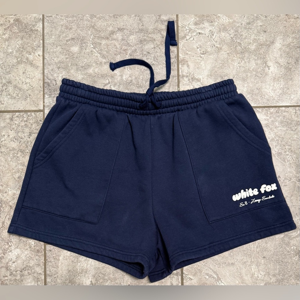 White Fox Navy Women's Lounge Shorts size Large